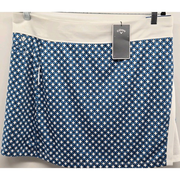 Callaway Truesculpt Women's Blue White Geo Print Wrap‎ Golf Skort Size XL NWT - Picture 1 of 9